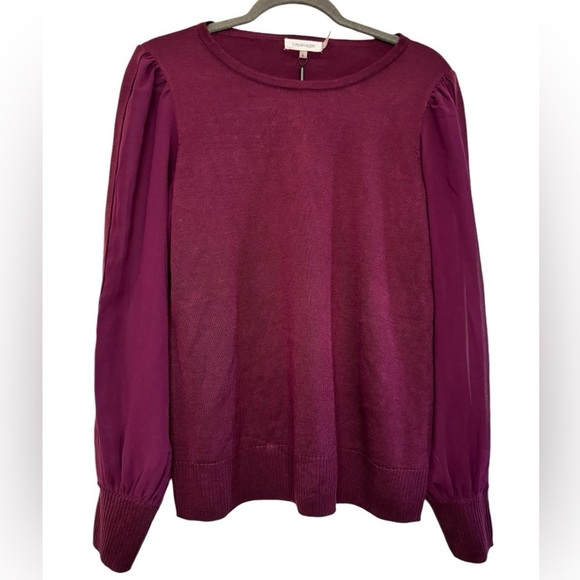Calvin Klein Puff Sheer Sleeved Sweater S - Picture 1 of 7